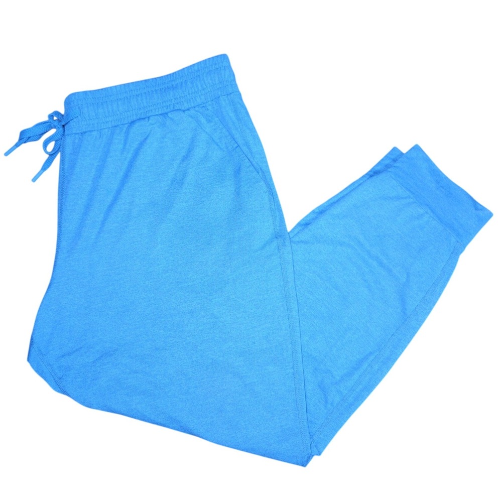 All in Motion Men's Athletic Jogger Pants Drawstring Waist Crop Training Blue/XL